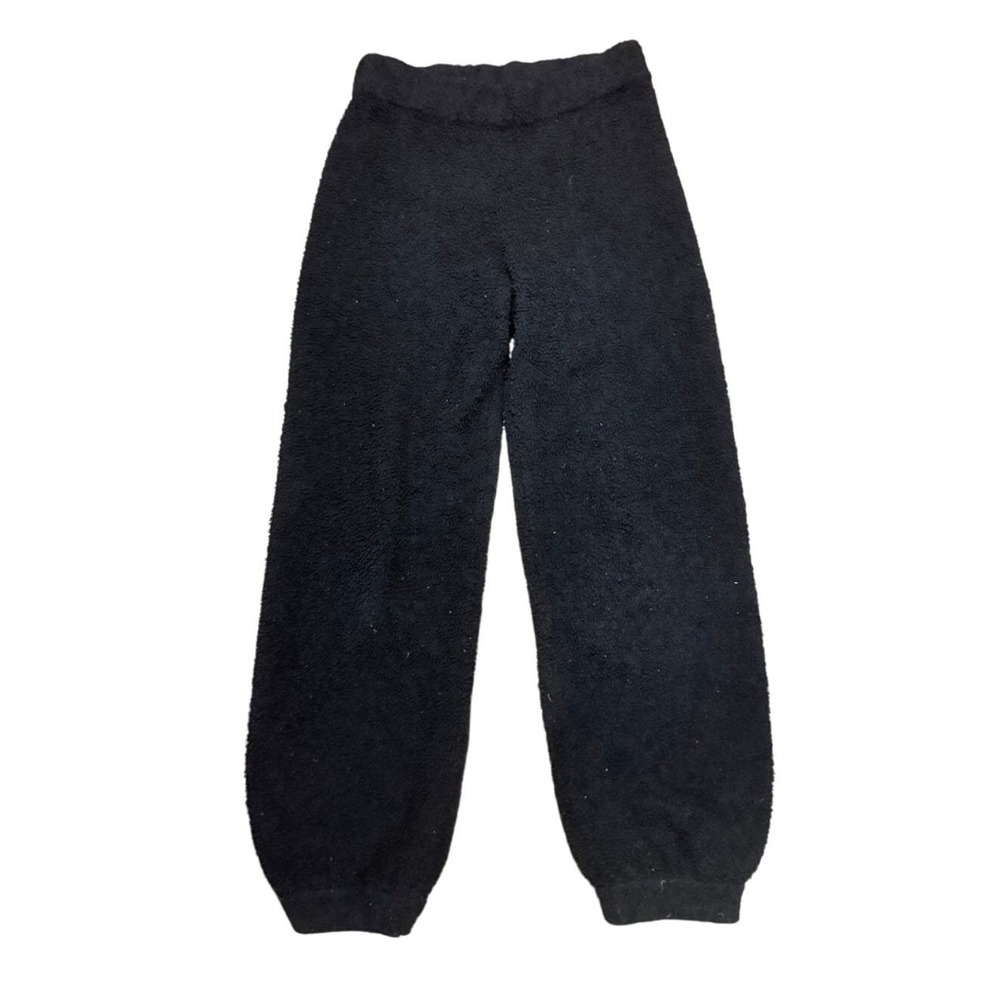 Aritzia Babaton Bouclé Joggers Black Cozy Fuzzy Knit Pants Small Lounge Winter